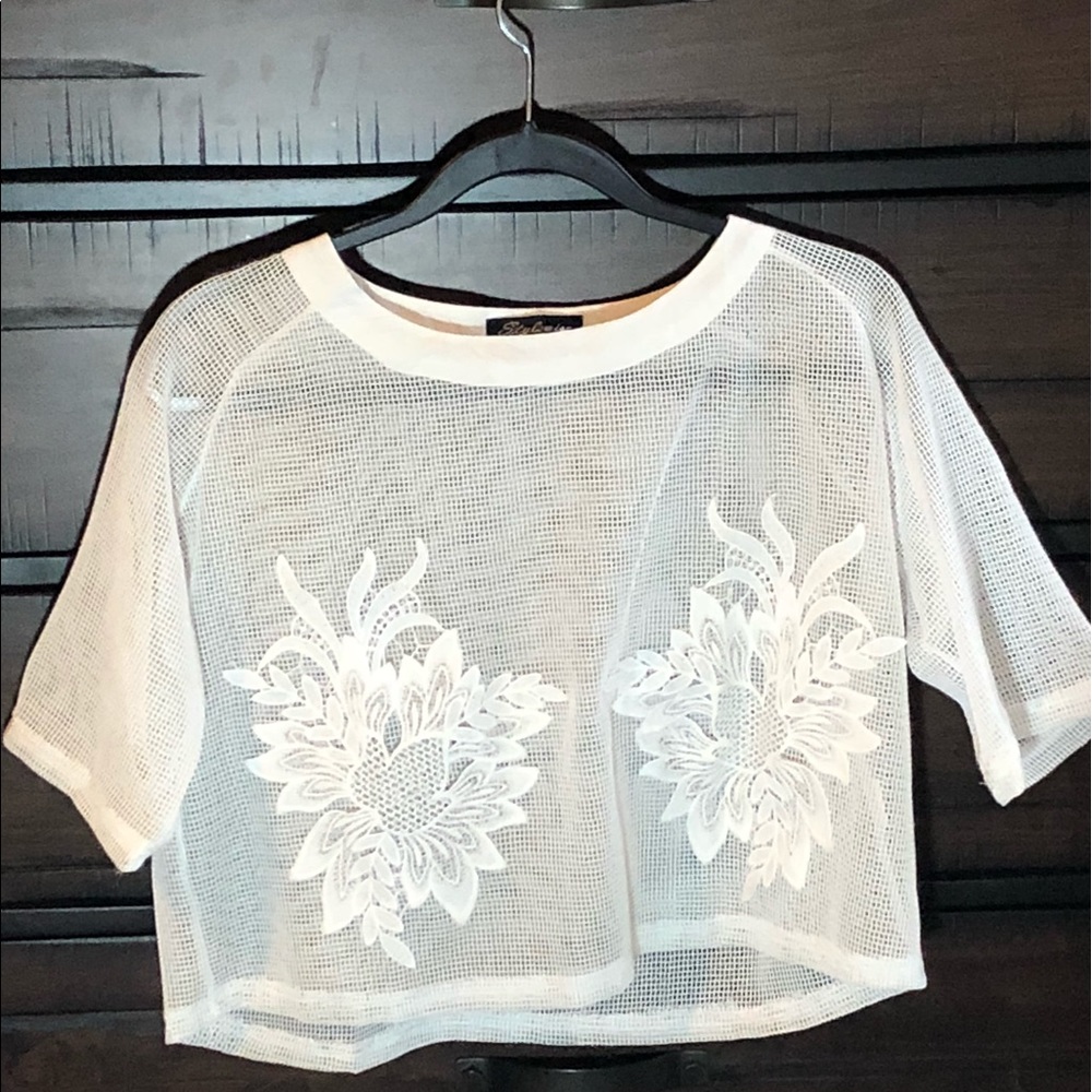 White mesh top
